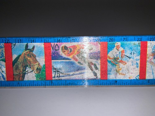 Regla 3D de plástico vintage de 12" con escenas de deportes de invierno - Imagen 8 de 17