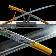 Very Sharp Japanese Sword Samurai Katana 1095Steel Clay Tempered Blade Full Tang