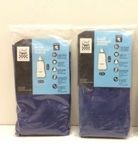 2 - Chef Revival Navy Blue Poly-Cotton Customizable Bib Apron with 3 Pockets