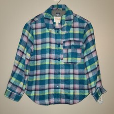 NEW GIRLS CAT JACK PLAID SHACKET JACKET SIZE S 6-7