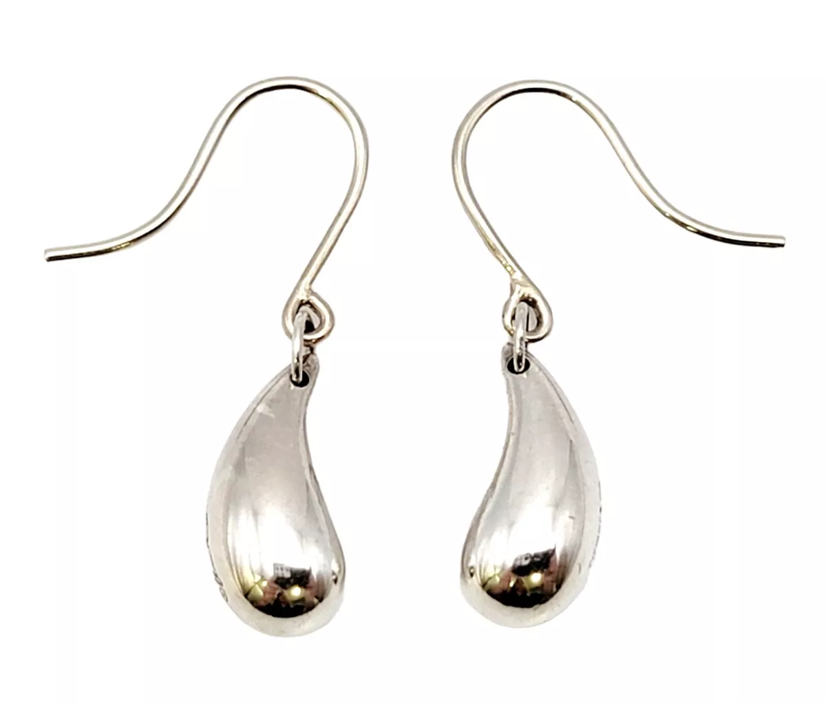 Tiffany Co. Earrings Elsa Peretti Polished Sterling Silver Teardrop Dangle