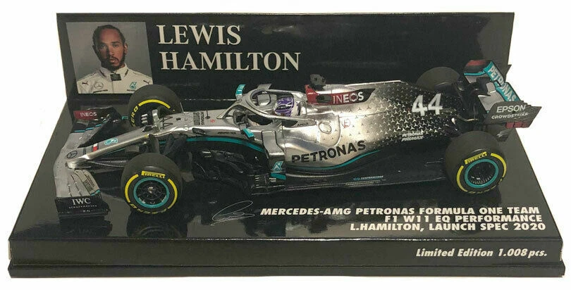 MODELLINO AUTO F1 1:43 MINICHAMPS MERCEDES AMG W11 LEWIS HAMILTON 2020 DIE CAST - Immagine 4 di 4