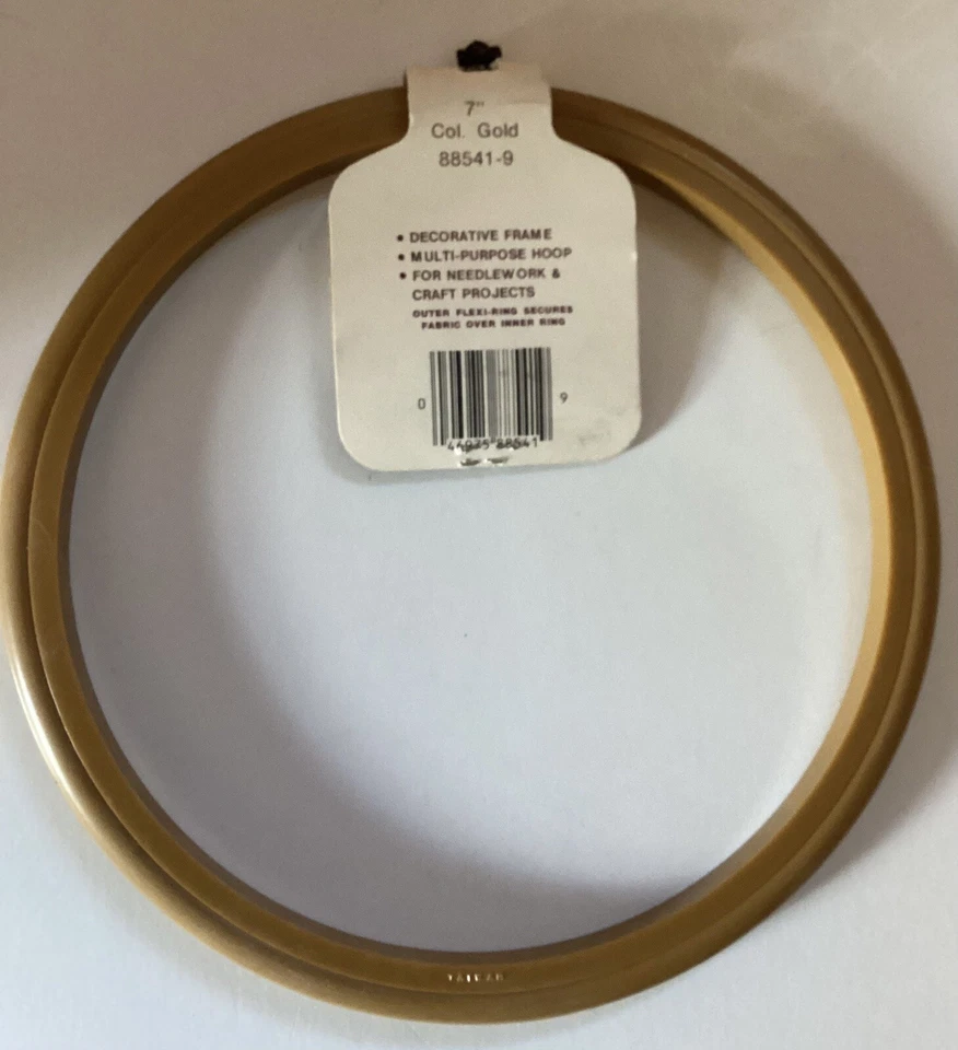 Vintage Flexi-hoop GOLD 7” Needlework Hoop/frame NO Hanger Taiwan 88541-9 - Image 2 of 4