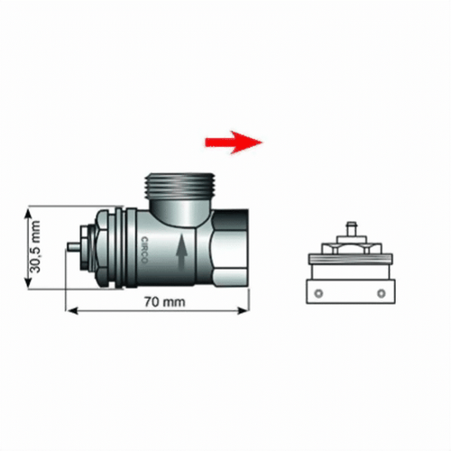 Heizungsventil Adapter Vaillant 30,5mm Messing - Bild 2 von 2