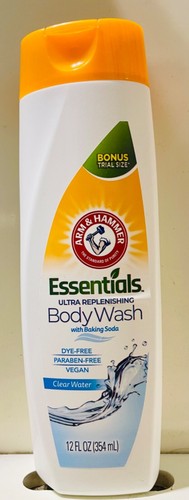 Arm & Hammer Essentials Ultra Replenishing Body Wash, Clear Water 12 FL OZ
