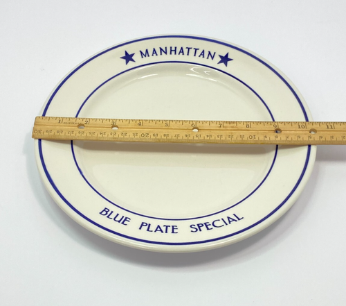 Rare Sterling China “Manhattan Blue Plate Special” Diner Plate Wellsville, Ohio - Picture 3 of 16