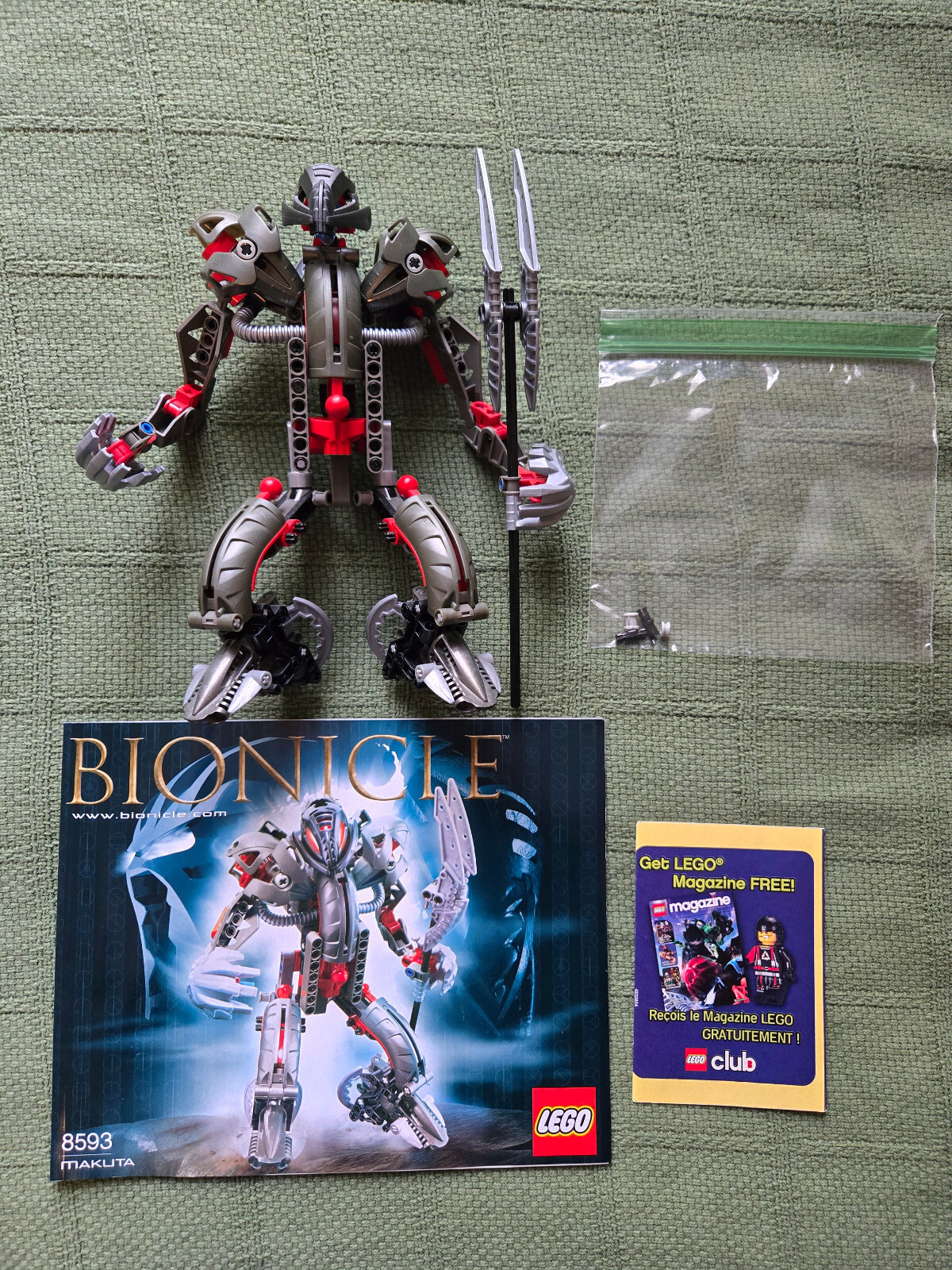 LEGO BIONICLE Makuta 8593 Complete 2003 Titans Set