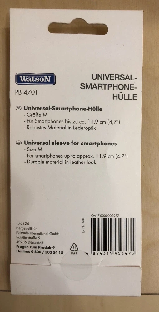 Universal-Smartphone-Hülle für Smartphones bis ca. 11,9 cm (4,7“)