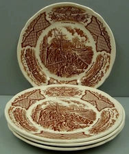 Alfred Meakin FAIR WINDS Brown Bread Plate SET OF FOUR