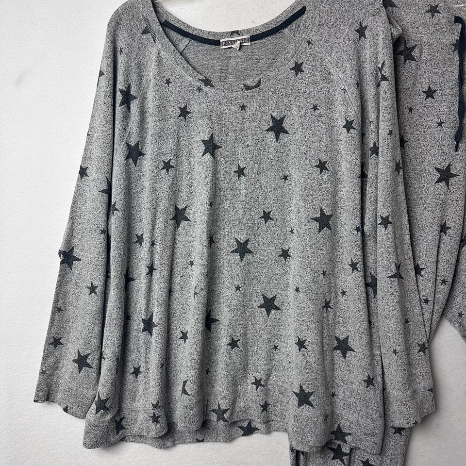 Conjunto de pijama PJ Salvage talla 2X gris estrellas ropa de dormir ligera jogger cómodo Foto 2 de 4