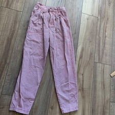 Vintage 80s Michel Sport Juniors Red/white Pinstripe Pants Hi Waist Pleats 5/6