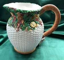 ENESCO 1996 WINTERTHUR COLLECTION - BASKETWEAVE W/FRUIT - PITCHER