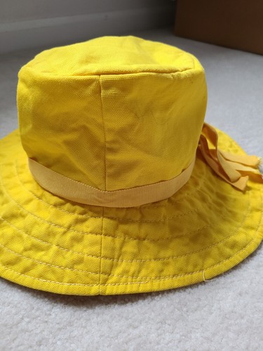 Sombrero de sol amarillo vintage jardín aproximadamente 18,5 pulgadas Circunferencia - Imagen 4 de 12