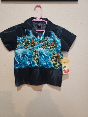 Favant Brand Hawaiian Shirt NWT Coconut Button-Front Size Child