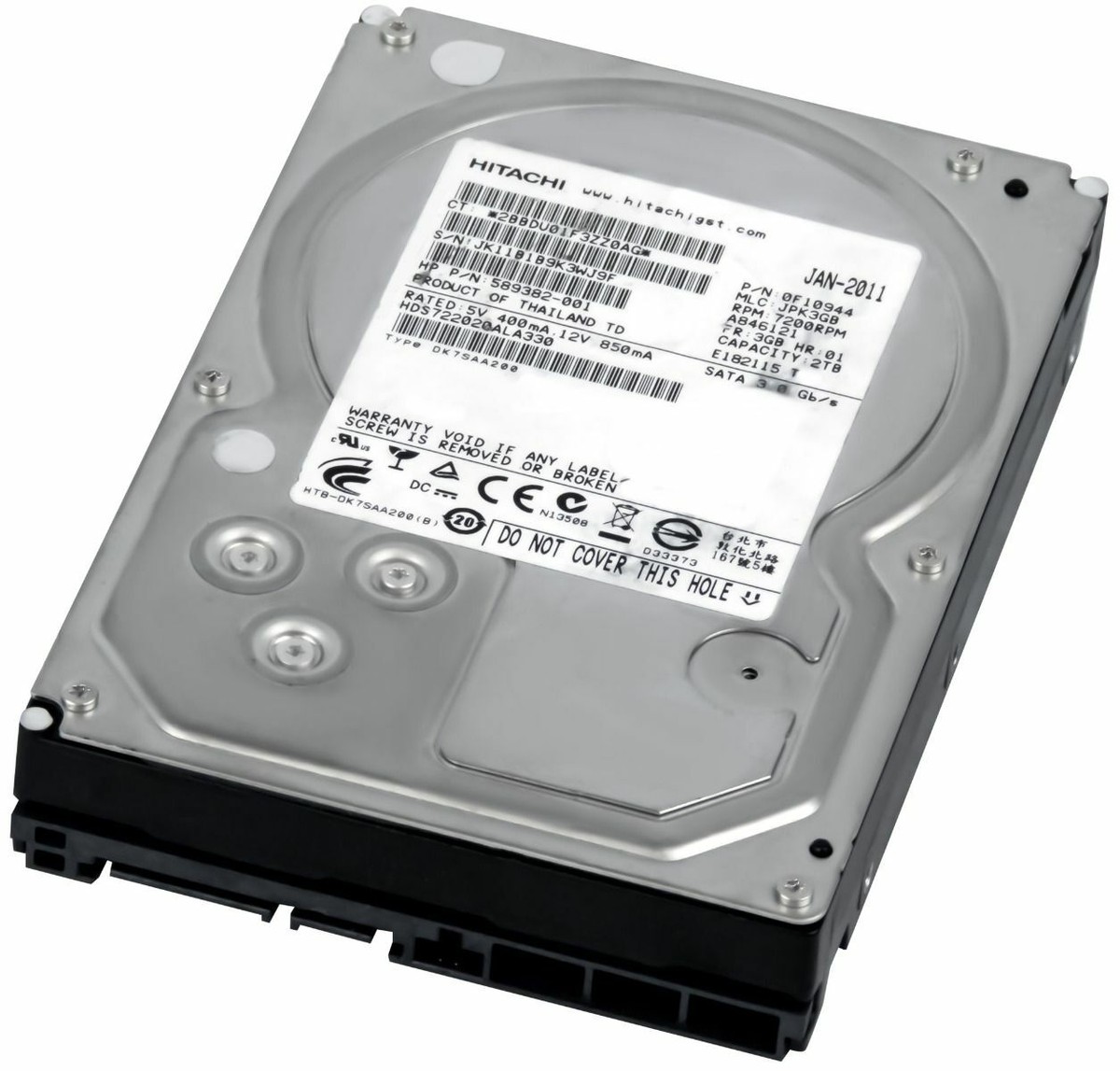 FESTPLATTE HITACHI HDS722020ALA330 2TB 7200U/min SATA II 32MB 3.5