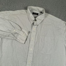 Gitman Bros Shirt Mens 17.5 Check Woven Button Down Made In USA Chin Strap