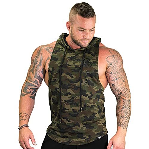 Men's Sleeveless Style Workout Hoodies Perfect for Bodybuilding Fitness & Sports - Picture 14 of 17