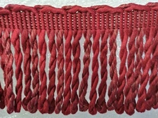 6 yards BULLION FRINGE  4" - WINE RED - Upholstery Chair Couch Sofa Fabric Trim 