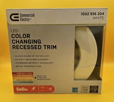Commercial Electric LED Color Changing Recessed Trim Light 5" & 6" Dimmable