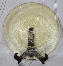 Fire and Light 11" Recycled Glass Plate Citrus Citrine Yellow Color - EUC