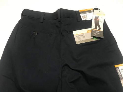 Savane Men's Eco Start Flat Front Dress Khaki Total Eclipse Navy Size 30 x 32 - Picture 3 of 4