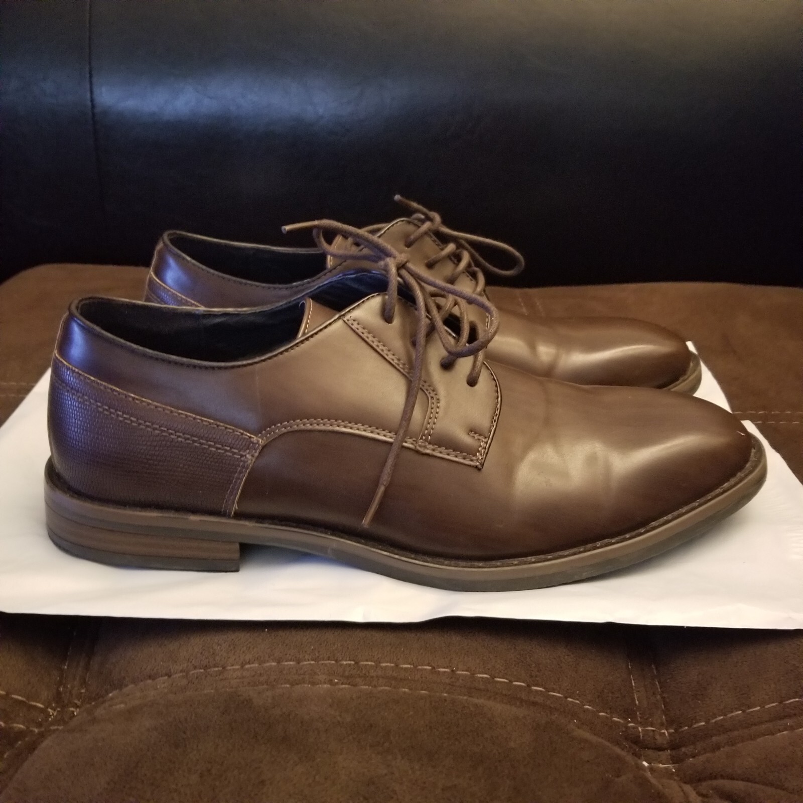 SAOLA Scarpe eleganti Oxford Nine West Divakar marroni stringate tinta unita da uomo taglia 9M