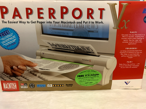 Visioneer Paperport Vx for Macintosh Vintage Compact Scanner Scanner & Software