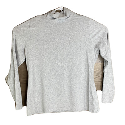Time And Tru Turtleneck Shirt Womans XL Grey Solid Long Sleeve