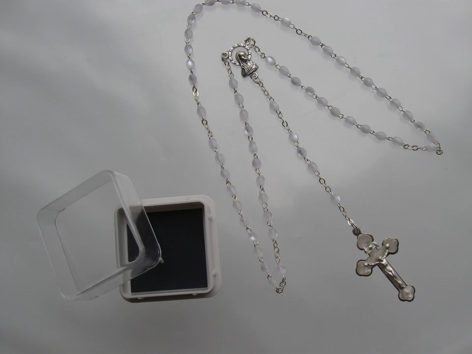 Kinder Rosenkranz weiß Kommunion Geschenk mit Dose zum Sonderpreis - Bild 2 von 3