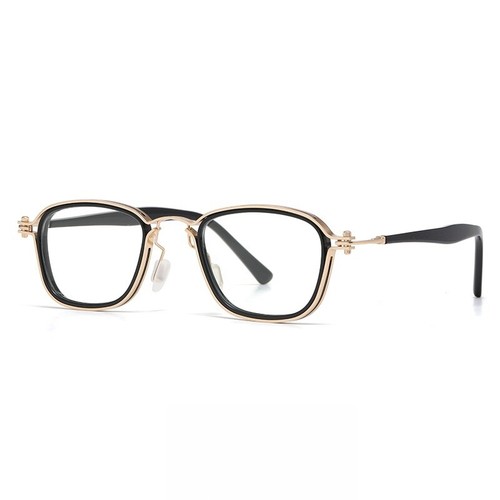Monturas de gafas de moda retro hechas a mano de acetato metal cuadrado ovalado anteojos - Imagen 21 de 30