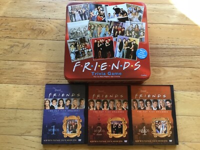 Friends TV Show Trivia Game looks unused + 3 DVD Best of Friends Seasons 1, 2 4 