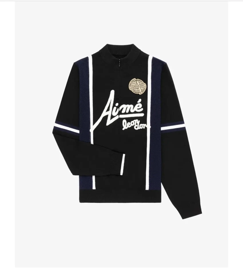 Suéter tejido de manga larga para ciclismo Aime Leon Dore - negro, grande para hombre nuevo con etiquetas Foto 2 de 4