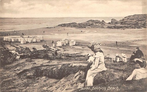 Bude, Badestrand Cornwall, England UK Edwardian c1910s Vintage Postkarte