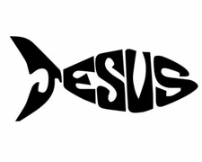 Vinyl Decal for Window - Jesus Fish (Various Colors/ Sizes)