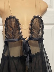 La Perla Black Label Exotic Silk Babydoll Panty Set L