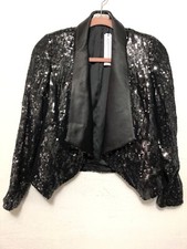 ALICE OLIVIA Stacey Bendet 595 Black Sequin Jacket Size XS New I727