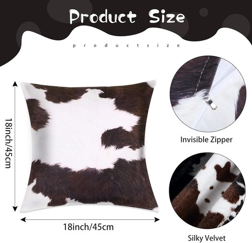 Cow Print Rug and Cowhide Pillowcase Set 3.6x2.5ft Faux Cowhide Home Decor - Picture 5 of 9
