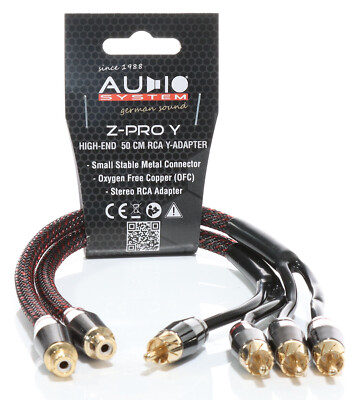 Audio System Z-PRO Y Y-Cinchkabel 30cm 1 x Kupplung und 2 x Stecker - 1 Paar