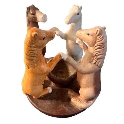 Vintage Penco Circle of Friends Ceramic Horses Figurine Tealight Candle Holder - Picture 2 of 6