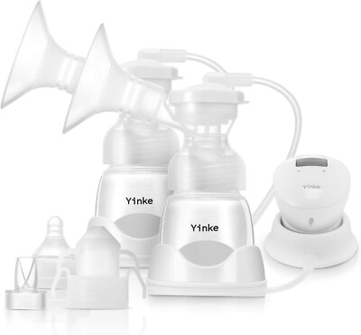 2 PACK Electric Breast Pump with Milk Bottle,Three-in-one Design,Portable and Li