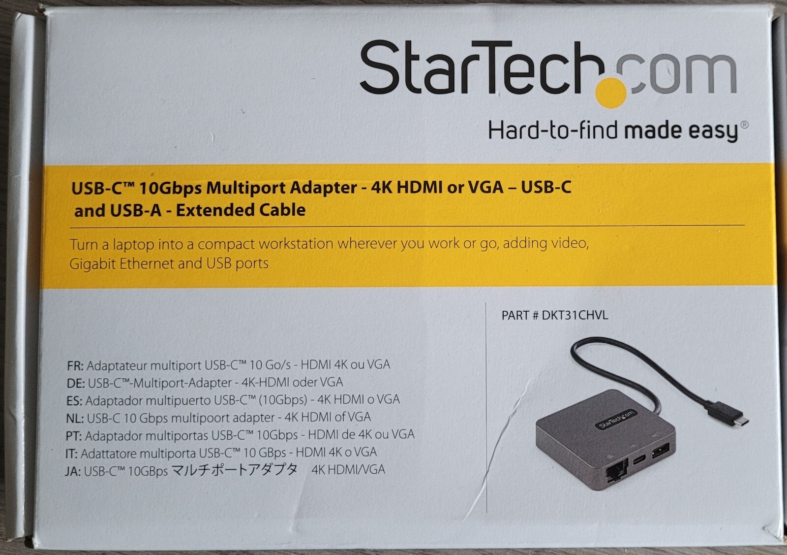 Station d'accueil portable USB-C StarTech pour MacBook Pro avec ports USB-A et C gris