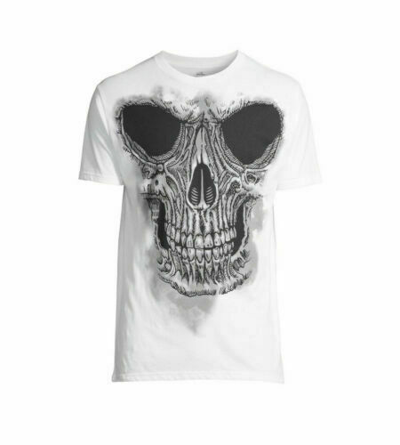 Camiseta gráfica esqueleto de Halloween para hombre talla L (42-44) blanca negra - Imagen 7 de 7