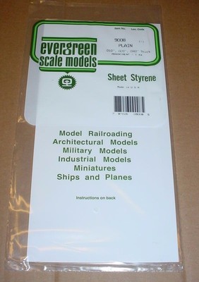 Evergreen Styrene Plastic Sheet Assortment .010 .020 .040 White 12'' x 6'' #9008