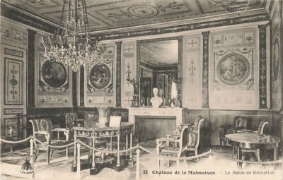 Postcard Chateau de la Malmaison Salon de Reception France DB