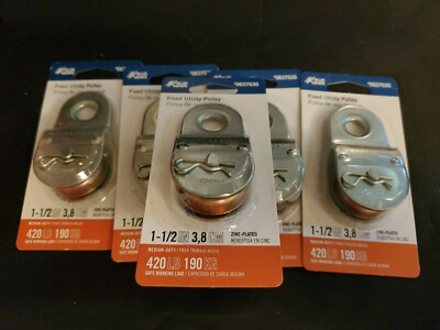 #ad Blue Hawk Zinc Plated Steel Fixed Utility Pulley 1 1 2 in lot of 5 $19.99