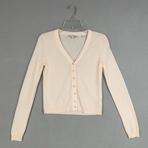 Vince Cardigan Womens XS Cream Wool Cashmere Minimal Neutral Quiet Luxury