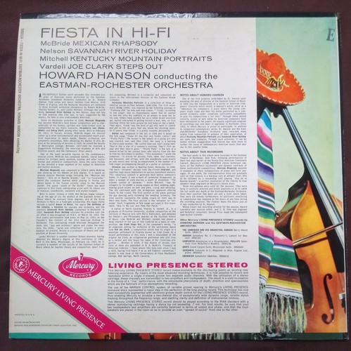 Hanson - Fiesta In Hi-Fi LP ~ Mercury Living Presence Stereo Orig ~ color back - Imagen 4 de 4