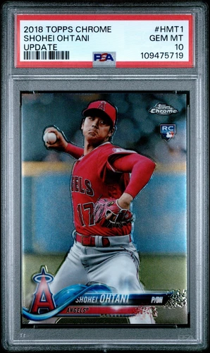 SHOHEI OHTANI 2018 TOPPS CHROME UPDATE ROOKIE RC #HMT1 PSA 10 GEM MINT! DODGERS!