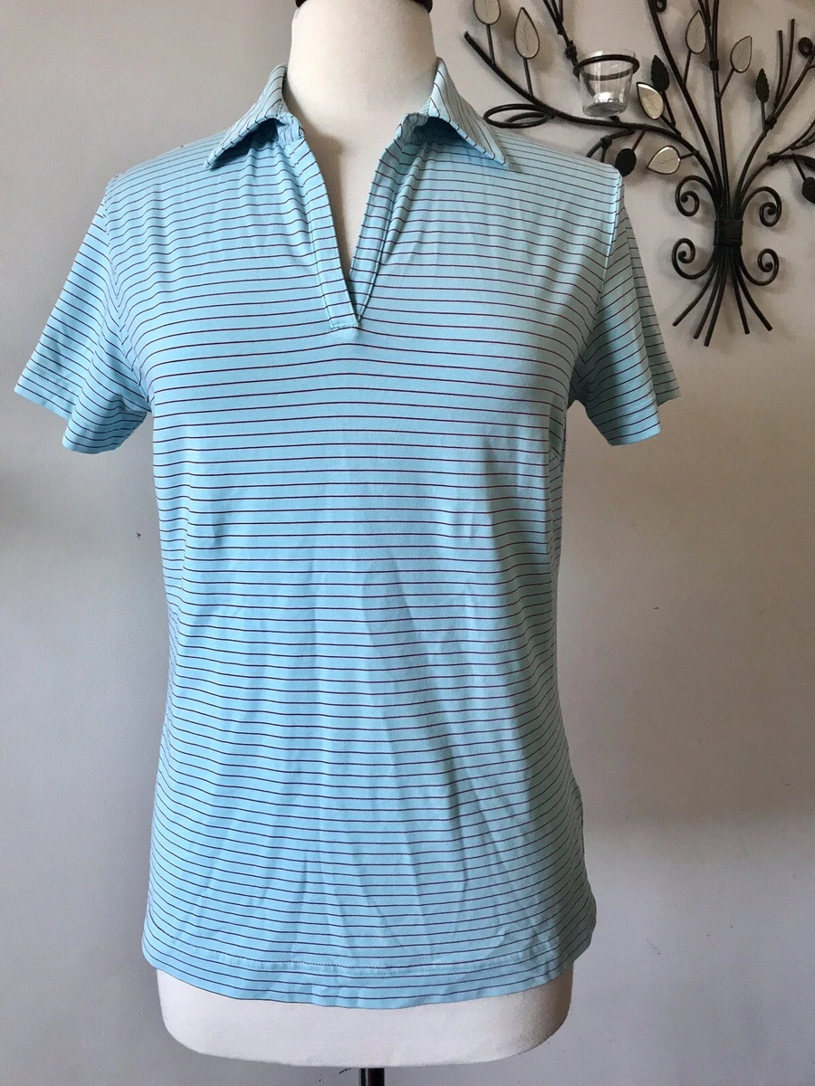 Nike women's dry short 2025 sleeve striped golf polo
