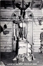 Postcard RPPC Kodak Shrine Pines Snow Shoes Baldwin Michigan B98